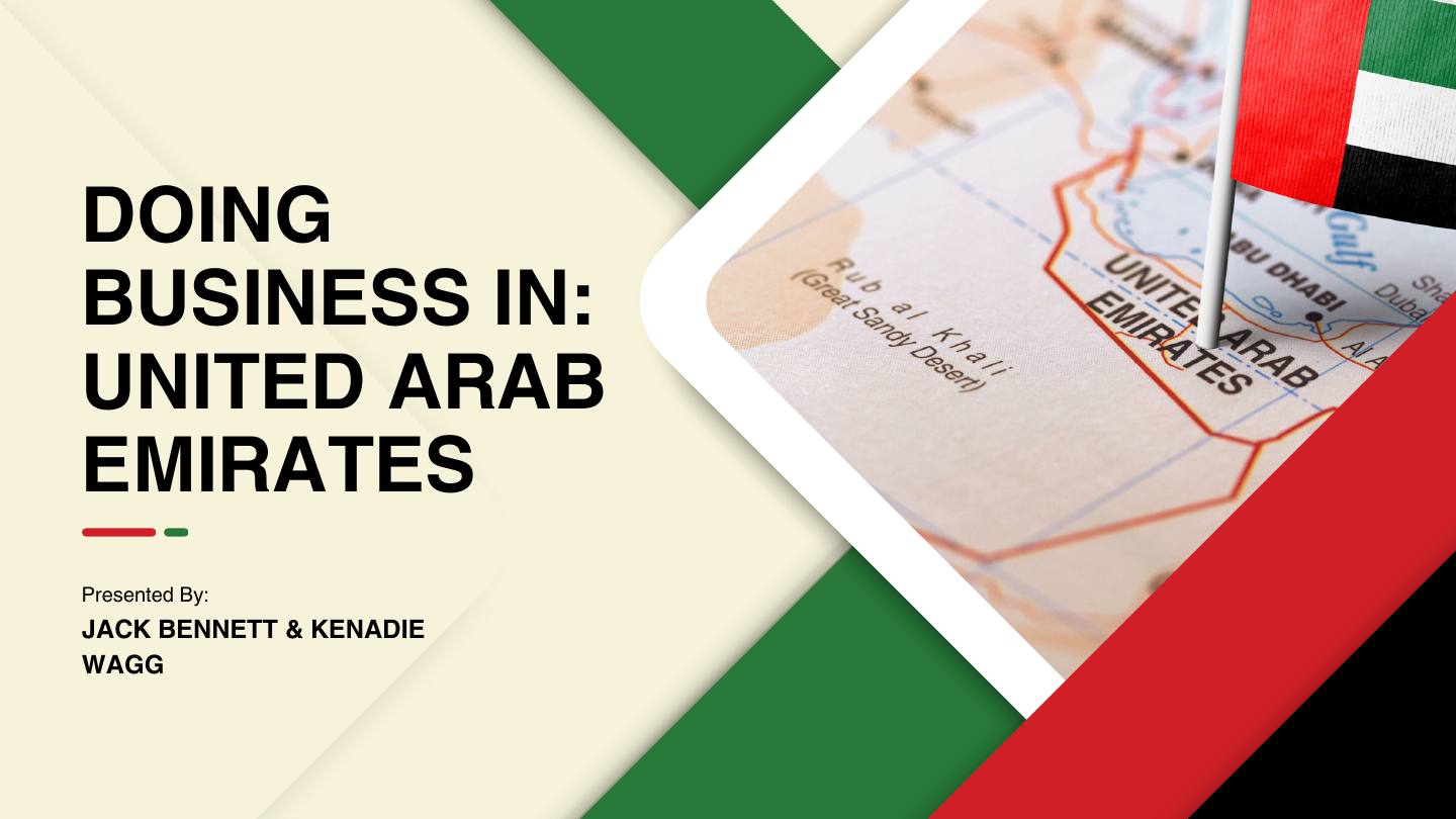 Cover of the Doing Business in the United Arab Emirates presentation